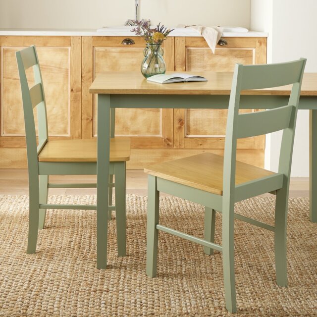 Argos Home Chicago Pair of Solid Wood Dining Chair - Sage - image 1
