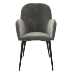 Dorel Fitz Velvet Accent Chair - Grey - thumbnail 2