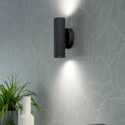 EGLO Portillo Metal 2 Uplight & Downlight Wall Light - Black