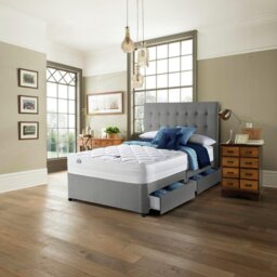 Silentnight Knightly Kingsize 4 Drawer Divan Bed- Grey - thumbnail 1
