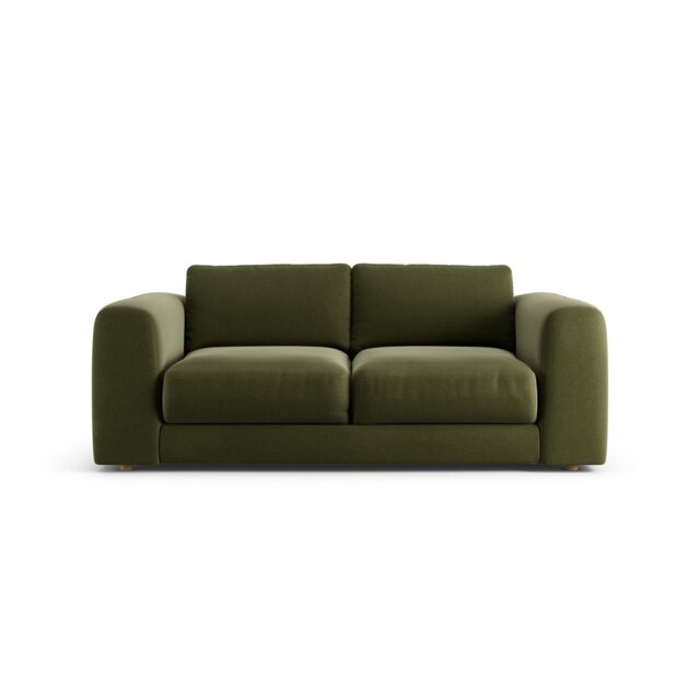 Habitat Ayr Velvet 3 Seater Sofa - Moss Green - image 1