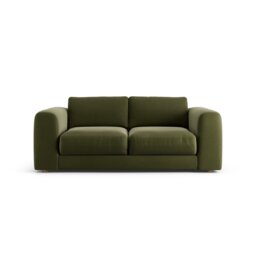 Habitat Ayr Velvet 3 Seater Sofa - Moss Green - thumbnail 1