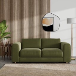 Habitat Ayr Velvet 3 Seater Sofa - Moss Green - thumbnail 2
