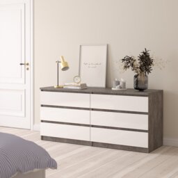 Furniture To Go Naia 6 Drawers Chest - Grey - thumbnail 1