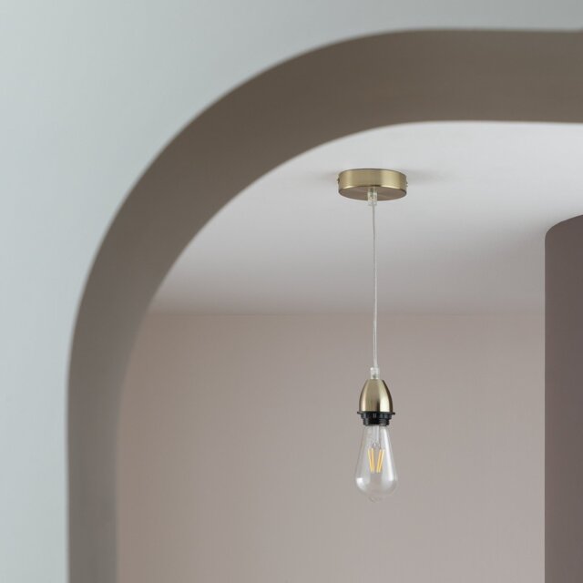 Habitat Metal Pendant Light - Brass - image 1