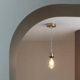 Habitat Metal Pendant Light - Brass - thumbnail 2