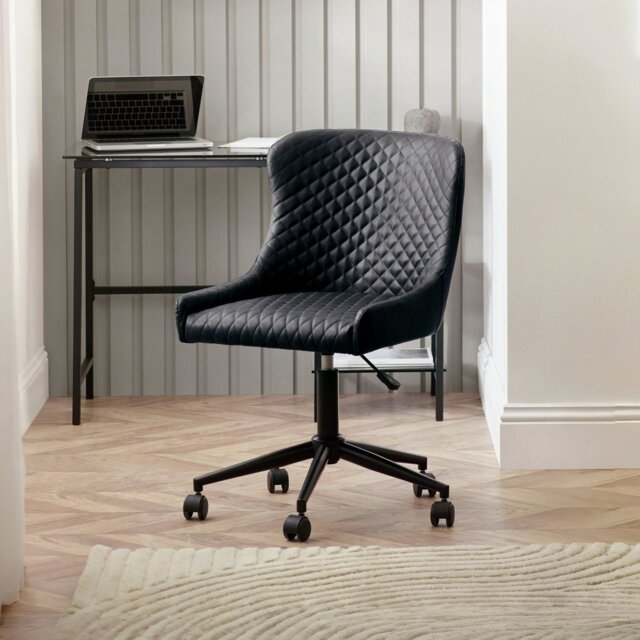 Julian Bowen Luxe Faux Leather Office Chair - Black - image 1
