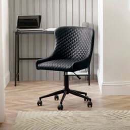 Julian Bowen Luxe Faux Leather Office Chair - Black - thumbnail 1