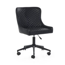 Julian Bowen Luxe Faux Leather Office Chair - Black - thumbnail 2