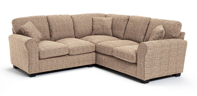 Argos Home Lisbon Fabric Corner Sofa - Stone - image 1