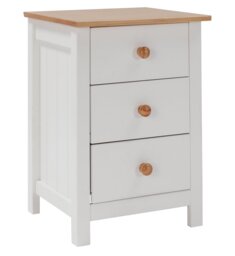 Argos Home Scandinavia 3 Drawer Bedside Table - Pine & White - thumbnail 2