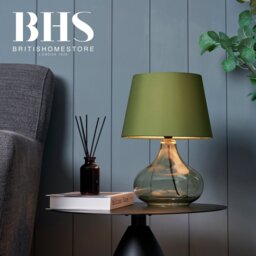 BHS Teardrop Glass Table Lamp - Green - thumbnail 2