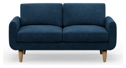 Hutch Fabric Round Arm 3 Seater Sofa - Aegean Blue