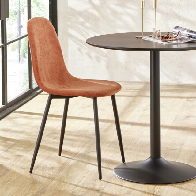 Julian Bowen Lottie Pair of Fabric Dining Chairs -Terracotta - image 1
