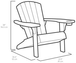 Keter Plastic Adirondack Garden Chair - Graphite - thumbnail 2