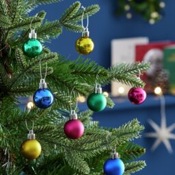Habitat Pack of 49 Mini Bright Christmas Baubles - thumbnail 1