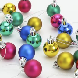 Habitat Pack of 49 Mini Bright Christmas Baubles - thumbnail 2