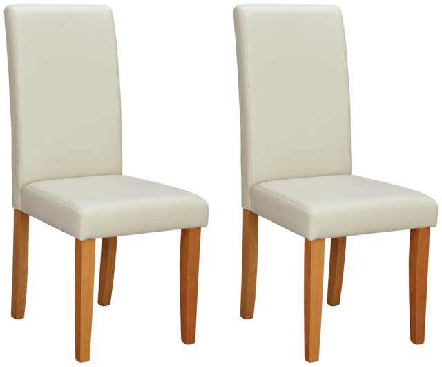 Argos Home Pair of Midback Dining Chairs - Cream - image 1