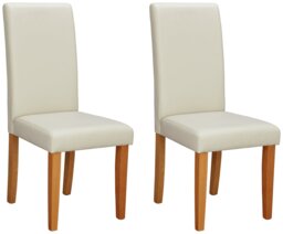 Argos Home Pair of Midback Dining Chairs - Cream - thumbnail 1