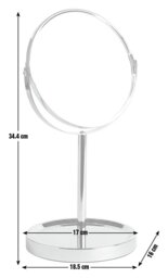 Argos Home Chrome Round Pedestal Mirror with Tray - 34x19cm - thumbnail 2