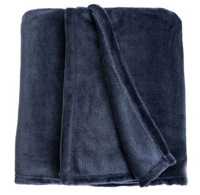 Argos Home Fleece Throw - Navy - 150x200cm - image 1