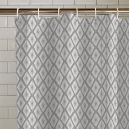 Catherine Lansfield Diamond Tile Shower Curtain-Silver Grey - thumbnail 2