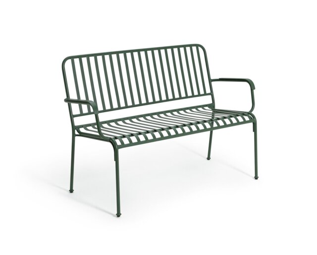 Habitat Indu 2 Seater Metal Garden Bench - Green - image 1