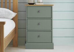 Argos Home Kensington 3 Drawer Bedside Table - Sage Green - thumbnail 1