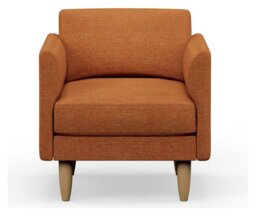 Hutch Fabric Curve Arm Armchair - Rust - thumbnail 1