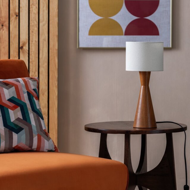Habitat Modern Wood 35cm Table Lamp - Walnut - image 1