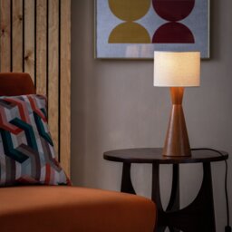 Habitat Modern Wood 35cm Table Lamp - Walnut - thumbnail 2