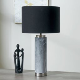 Pacific Carrara Ceramic Tall Table Lamp - Grey & Black - thumbnail 2