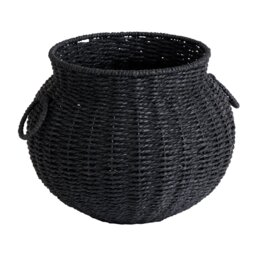 Argos Home Black Woven Cauldron Basket Halloween Decoration - thumbnail 2