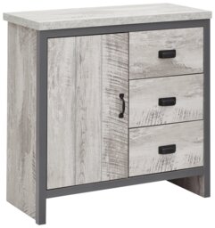 GFW Boston 1 Door 3 Drawer Multi Unit - Grey - thumbnail 1
