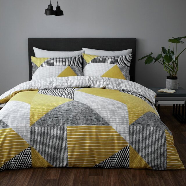 Catherine Lansfield Larsson Geo Ochre Bedding Set - Single - image 1