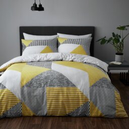 Catherine Lansfield Larsson Geo Ochre Bedding Set - Single - thumbnail 1