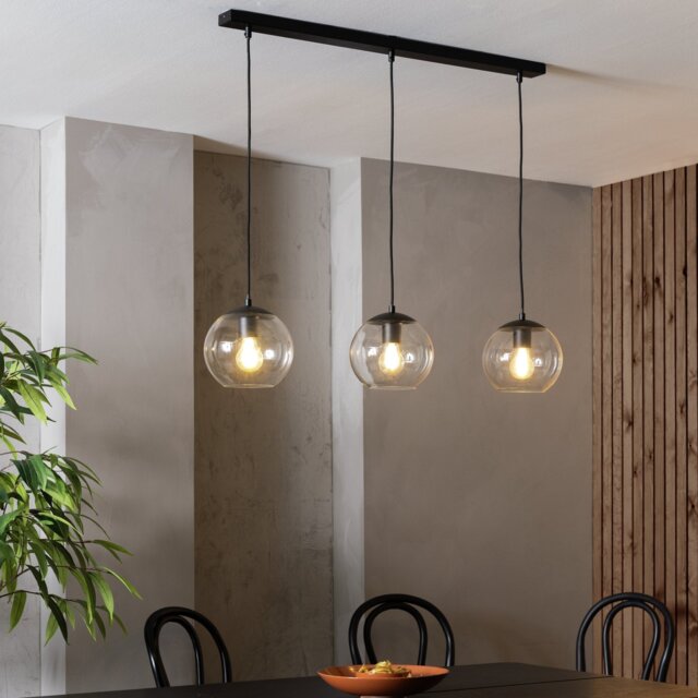 Habitat Coleman Metal 3 Light Bar Pendant Light -Matte Black - image 1
