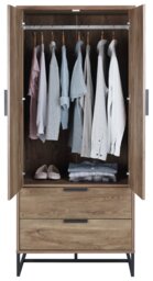 Habitat Nomad 2 Door 2 Drawer Wardrobe - Oak Effect - thumbnail 2