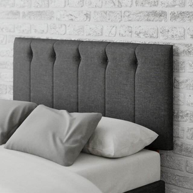 Aspire Hepburn Twill Superking Headboard - Charcoal - image 1