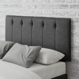 Aspire Hepburn Twill Superking Headboard - Charcoal - thumbnail 1