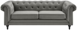 Habitat Chesterfield 2 Seater Velvet Sofa Bed - Charcoal