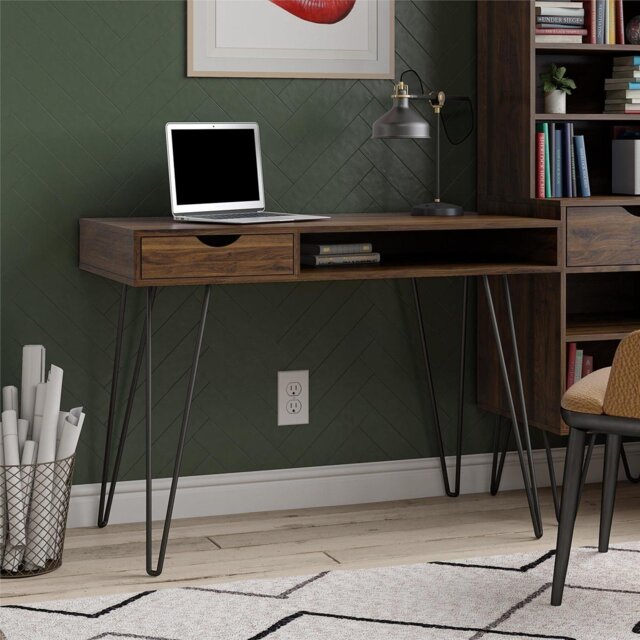 Dorel Harmony 1 Drawer Desk - Walnut - image 1