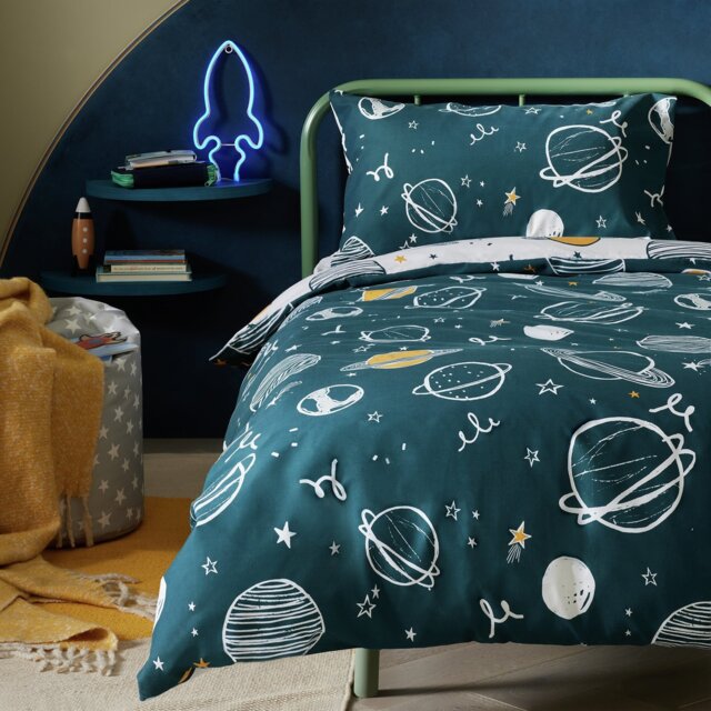 Habitat Cotton Planets Blue Kids Bedding Set - Toddler - image 1