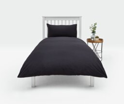 Habitat Cotton Rich 180 TC Plain Black Bedding Set - King - thumbnail 2