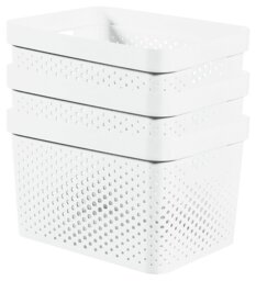 Curver Infinity Dots 3 x 17L Storage Boxes - White - thumbnail 1
