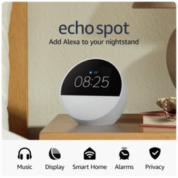 Amazon Echo Spot Smart Alarm Clock with Alexa - White - thumbnail 2