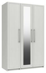 Hatfield 3 Door Mirror Wardrobe - White Gloss - thumbnail 2