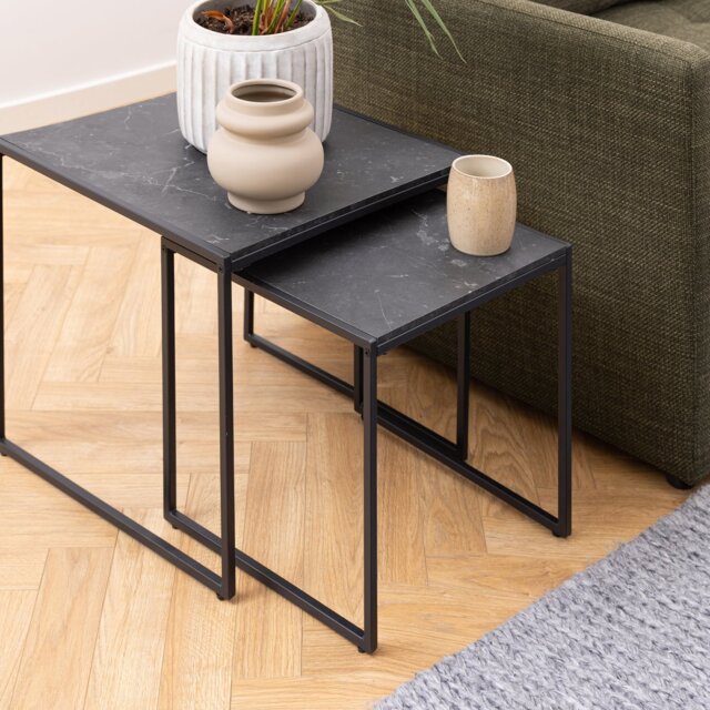 Furniture To Go Infinity Nest of 2 Tables - Black - image 1