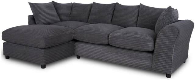 Argos Home Harry Cord Left Hand Corner Chaise Sofa-Charcoal - image 1