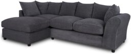 Argos Home Harry Cord Left Hand Corner Chaise Sofa-Charcoal - thumbnail 1